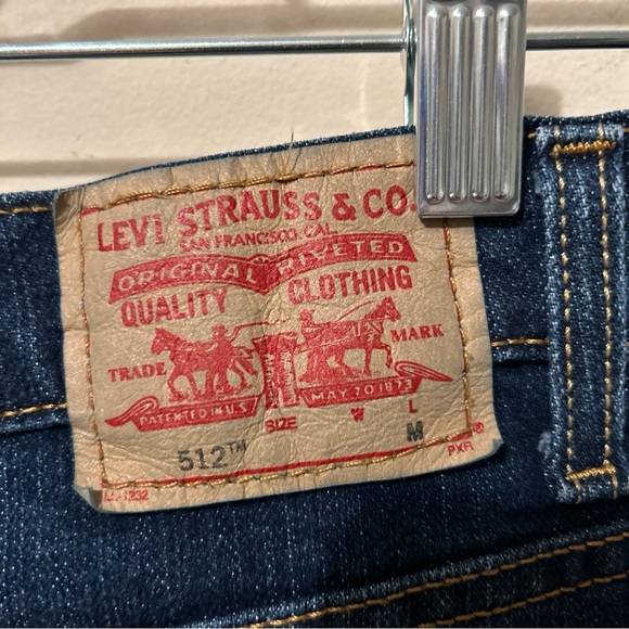 Levis 512 Jeans Women’s 8M Mid Rise Red Tag Medium Wash Logo Denim - Picture 6 of 11